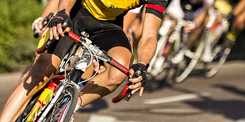 Bike race in action.