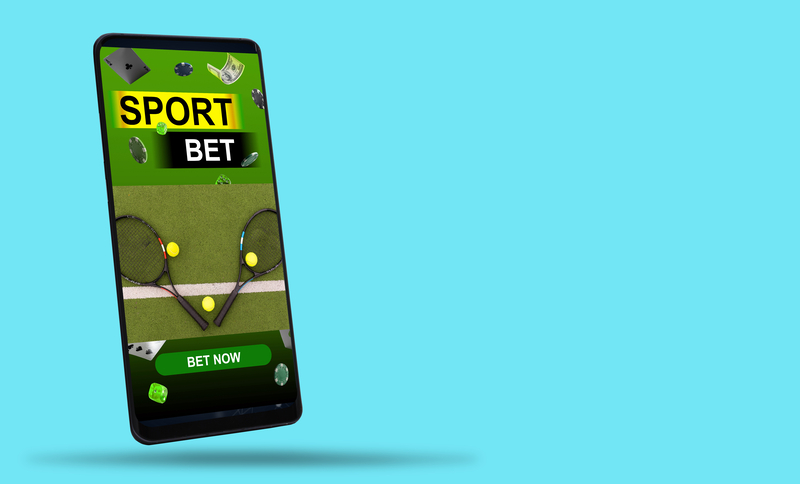 Sports betting app with tennis and gaming chips