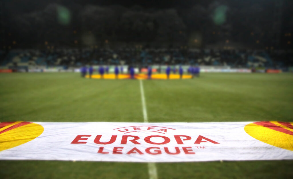 UEFA Europa League banner in the stadium